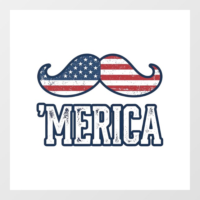 Distressed America Moustache Patriotic Vector Desi (Sheet)