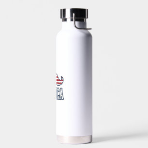 Distressed America Moustache Patriotic Vector Desi Water Bottle