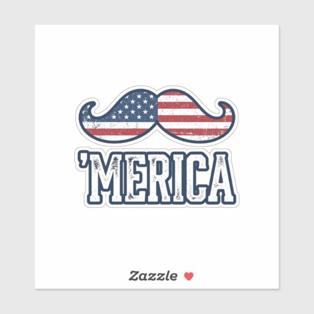 Distressed America Mustache Patriotic Vector Desig (Sheet)