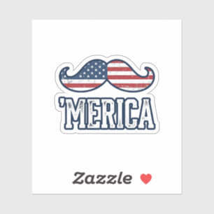 Distressed America Mustache Patriotic Vector Desig