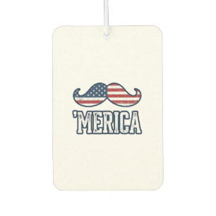 Distressed America Mustache Patriotic Vector Desig Car Air Freshener