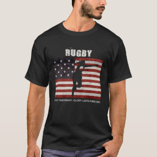 Distressed America Rugby Girl women Glory Lasts Fo T-Shirt
