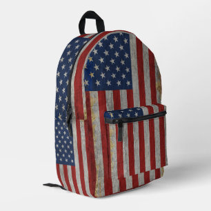 Distressed American Flag 4th of July Patriotic Printed Backpack