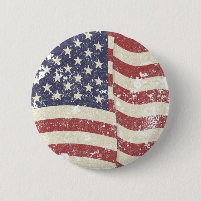 Distressed American Flag 6 Cm Round Badge (Front)