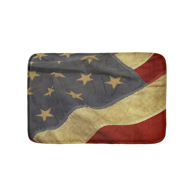 Distressed American Flag Bath Mat (Front)