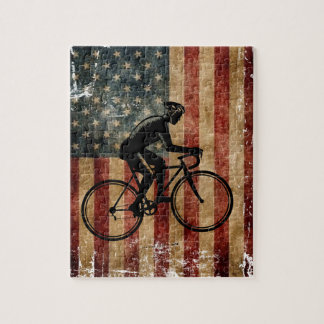 Distressed American Flag Bicycle Puzzle
