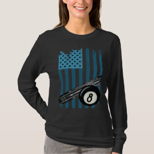 Distressed American Flag Billiard 8 Ball T-Shirt