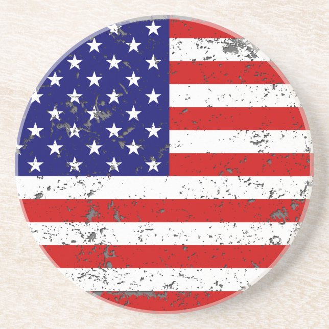 Distressed American Flag Coaster (Front)