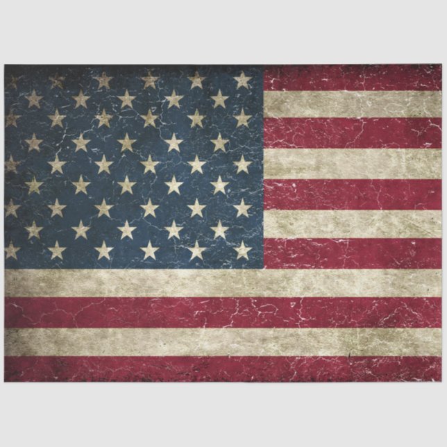 Distressed American Flag Decoupage Paper  (Front)