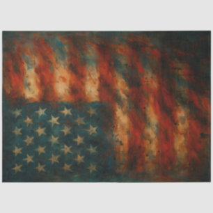 Distressed American Flag Decoupage Paper   Grunge 