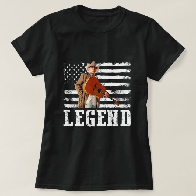 Distressed American Flag Dwight Yoakam Singer.png T-Shirt (Design Front)