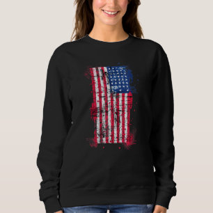Distressed American Flag Faded Usa Flag Sweatshirt