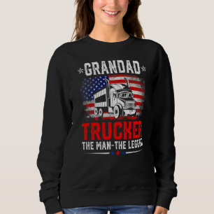 Distressed American Flag Grandad Trucker The Legen Sweatshirt