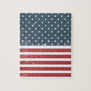distressed american flag jigsaw puzzle