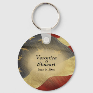 Distressed American Flag Key Ring