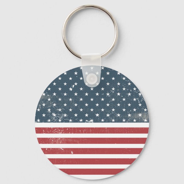 distressed american flag key ring (Front)