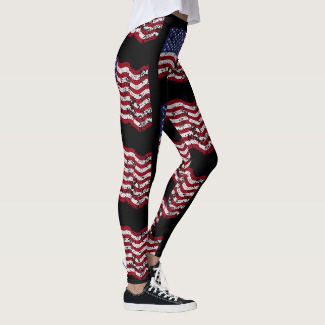 Distressed American Flag Leggings (Right)