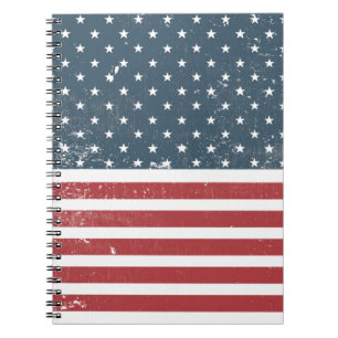 distressed american flag notebook