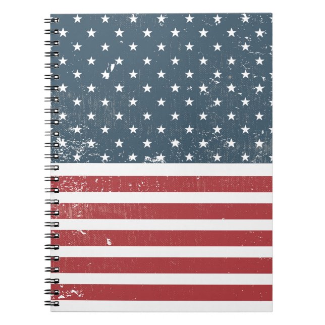 distressed american flag notebook (Front)