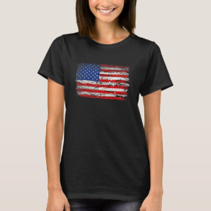 Distressed American Flag Patriotic America Us 4th  T-Shirt