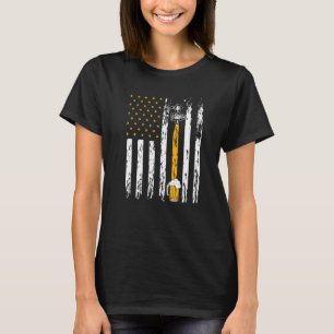 Distressed American Flag Patriotic Craft Beer Tap  T-Shirt