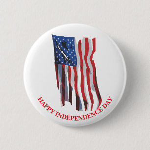Distressed American Flag Patriotic Custom 6 Cm Round Badge
