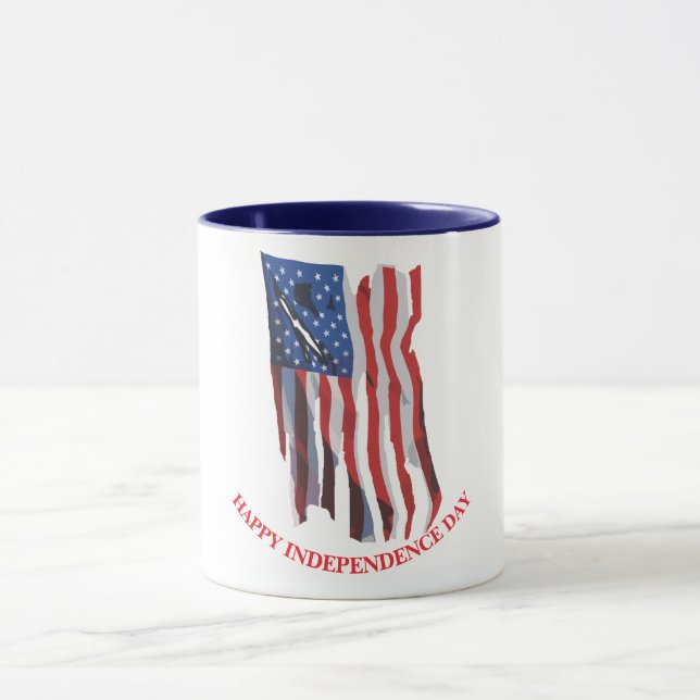 Distressed American Flag Patriotic Custom Mug (Center)