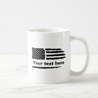 Distressed American Flag - Personalised - Custom Coffee Mug