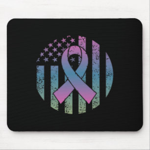 Distressed American Flag Pocket Metastatic Breast Mouse Pad