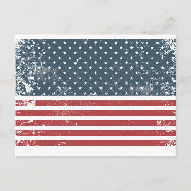 distressed american flag postcard (Front)