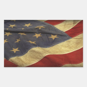 Distressed American Flag Rectangular Sticker