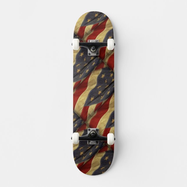 Distressed American Flag Skateboard (Front)