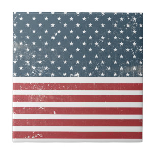 distressed american flag tile