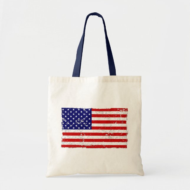 Distressed American Flag Tote Bag (Front)