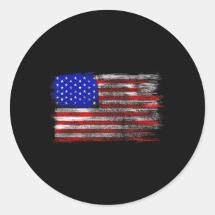 Distressed American Flag - United States Usa T Shi Classic Round Sticker