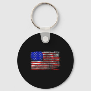 Distressed American Flag - United States Usa T Shi Key Ring