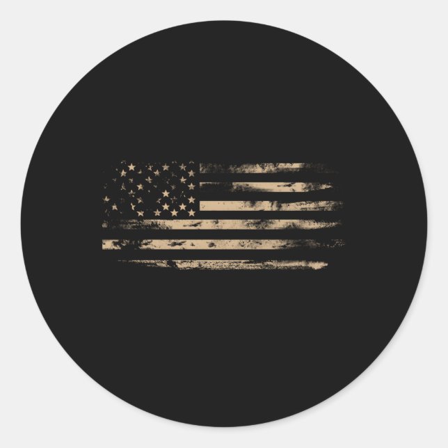 Distressed American Flag Usa Flags Classic Round Sticker (Front)
