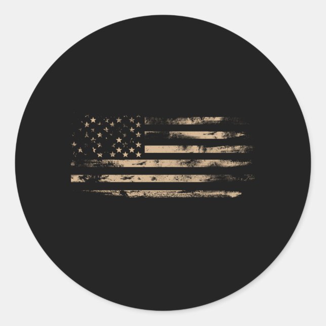 Distressed American Flag Usa Flags Patriotic Classic Round Sticker (Front)