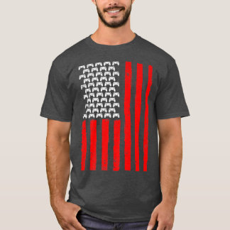Distressed American Flag Video Game Patriotic 4th  T-Shirt