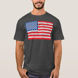 Distressed American Flag Video Game Patriotic 4th  T-Shirt