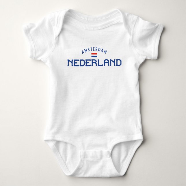 Distressed Amsterdam Nederland (Netherlands) Baby Bodysuit (Front)