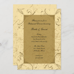 Distressed and Elegant Wedding Rehearsal Dinner Invitation