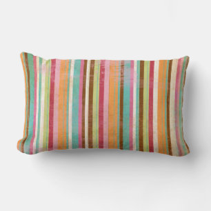 Distressed and worn out stripes lumbar cushion