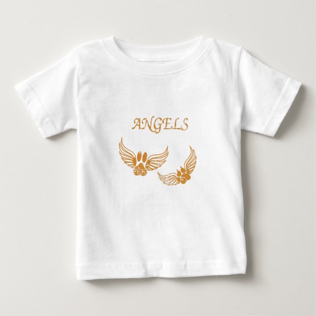 Distressed Angel Pet Paws Baby T-Shirt (Front)