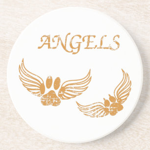 Distressed Angel Pet Paws Coaster