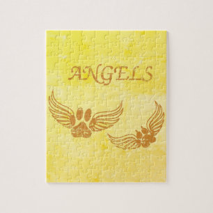Distressed Angel Pet Paws  Jigsaw Puzzle