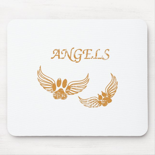 Distressed Angel Pet Paws Mouse Pad (Front)