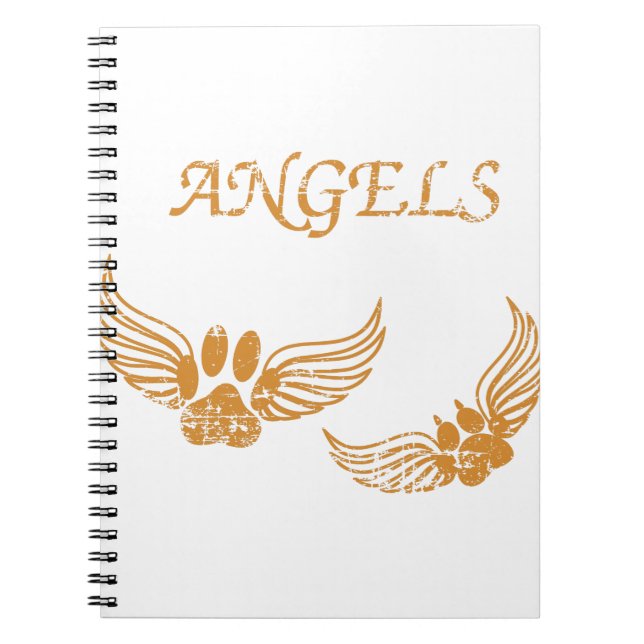 Distressed Angel Pet Paws Notebook (Front)