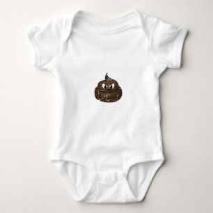 Distressed Angry Cartoon Poop Baby Bodysuit