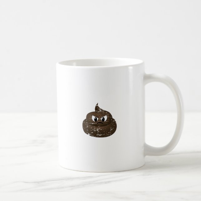 Distressed Angry Cartoon Poop Coffee Mug (Right)
